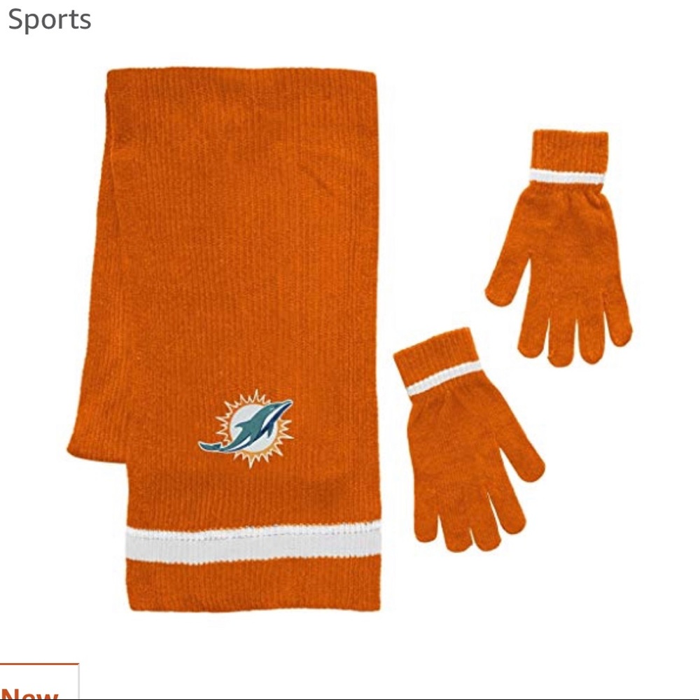 NFL Miami dolphins scarf & gloves set